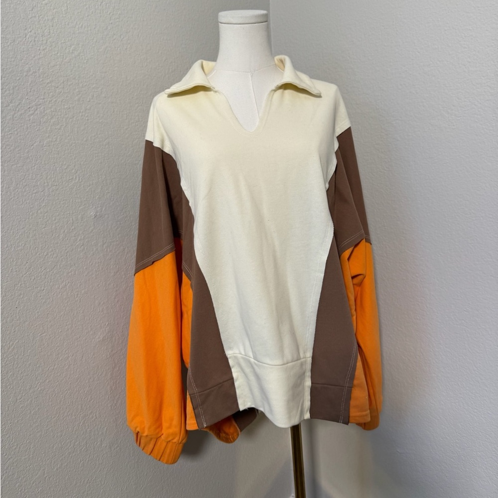 Colorblock Long Sleeve Comfy Sweater NWT Size M/L